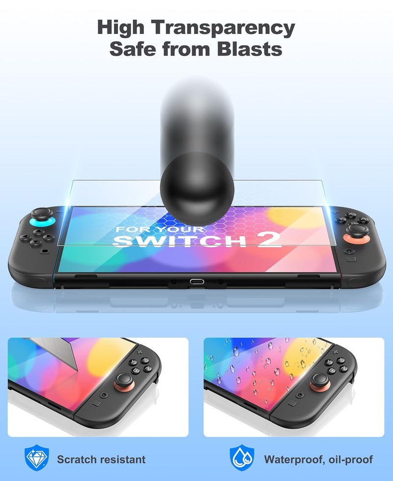 Larstylee 17 in 1 Switch 2 Accessories Bundle - Carrying Case, Screen Protectors, Charging Dock, Steering Wheel, Game Case, Stylus, Headphone, Stand, Protective Case for Joy Cons, Cable SKin - Image 5